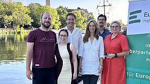 V.l.: Der neue Vorstand der Europa-Union Halle-Saalekreis e.V.: David Horn, Katharina Ille, Dr. Alexander Vogt, Dr. Iris Kinitz, Tom Gerber, Susanne Arndt - nicht im Bild: Wolfgang Aldag MdL