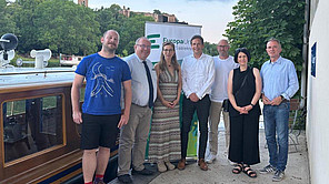 Von links: David Horn, Marcus Turré, Dr. Iris Kinitz, Dr. Alexander Vogt, Wolfgang Aldag MdL, Dr. Sabine Odparlik, Marco Tullner MdL